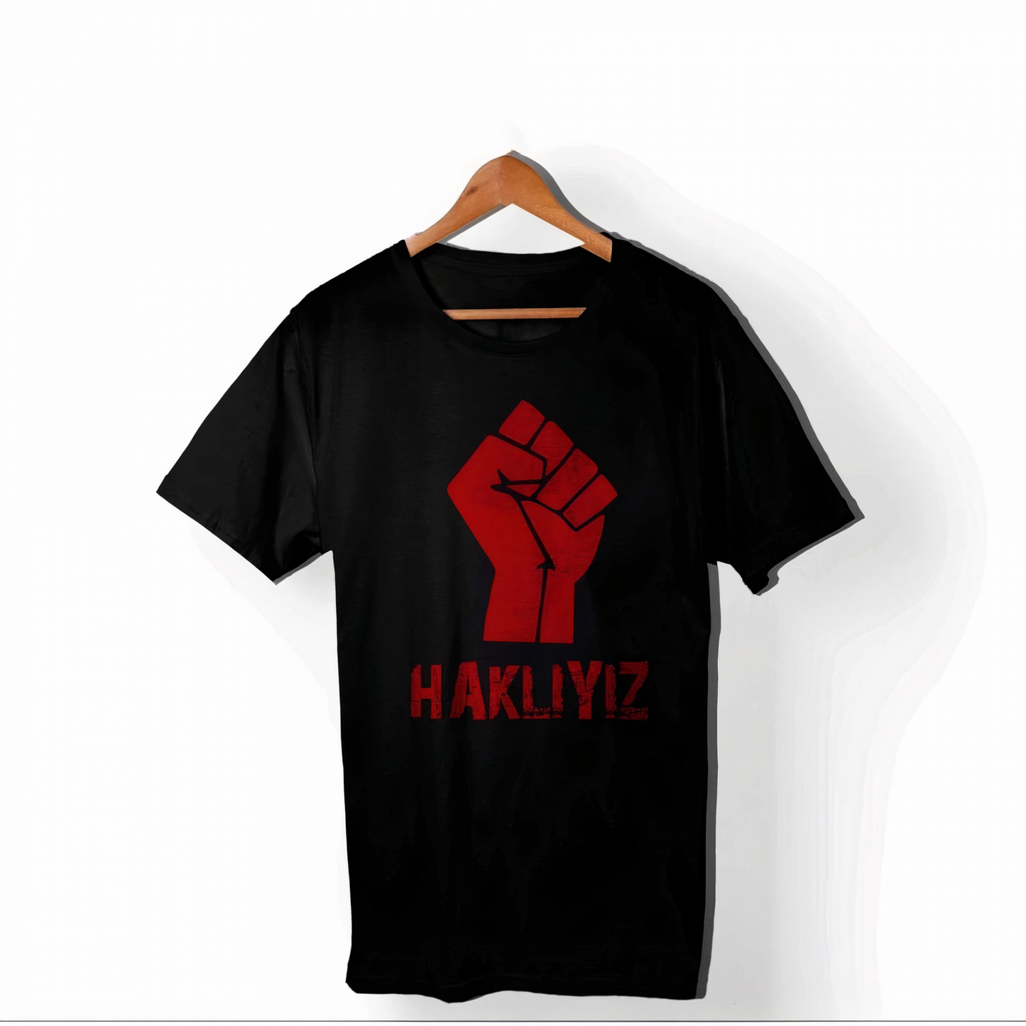 ASSEMA 1 Mayıs Emekçilerimiz İçin Özel Tasarım HAKLIYIZ Baskılı T-shirt - Siyah