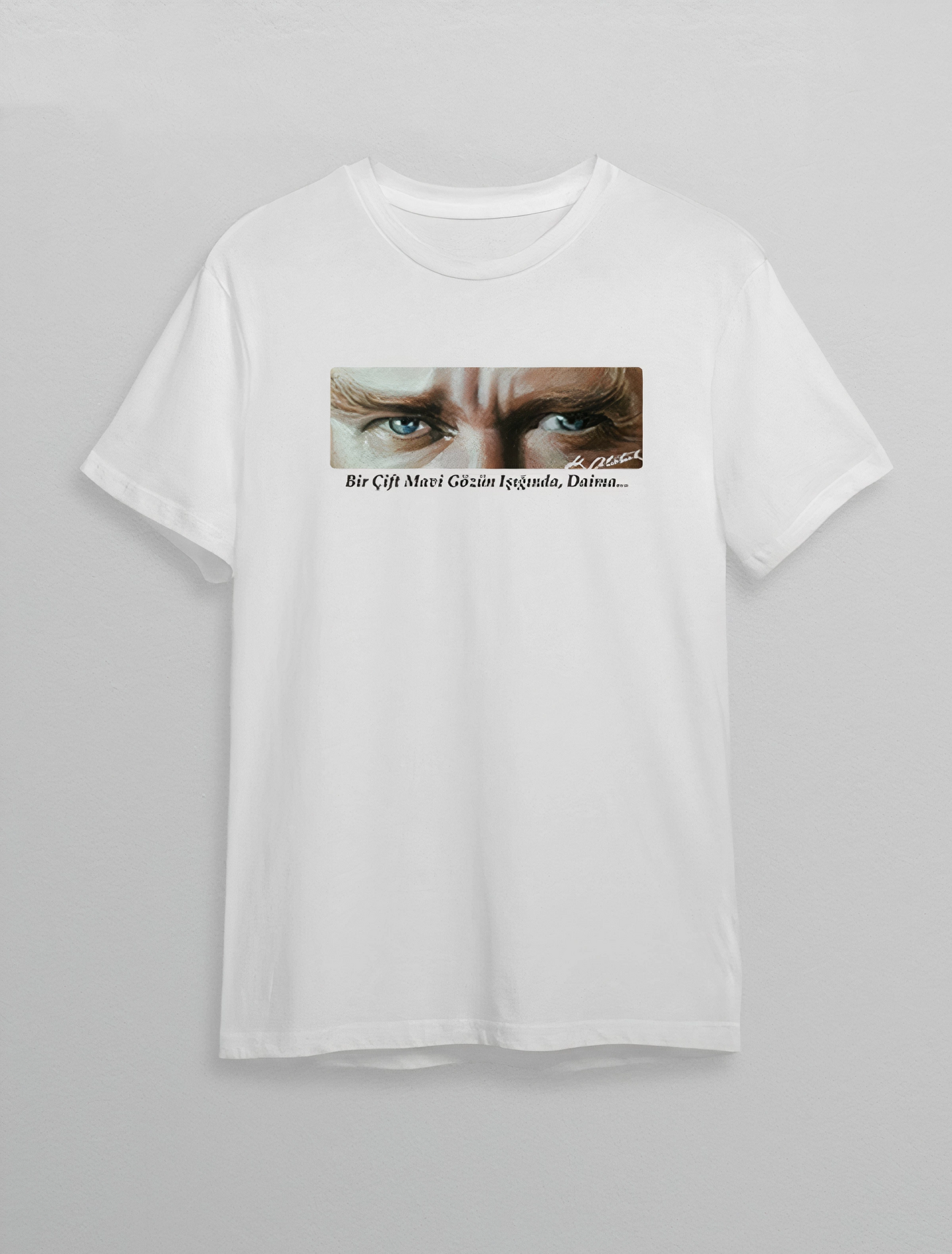 ASSEMA 10 Kasım Unisex Atatürk Baskılı T-shirt - Beyaz