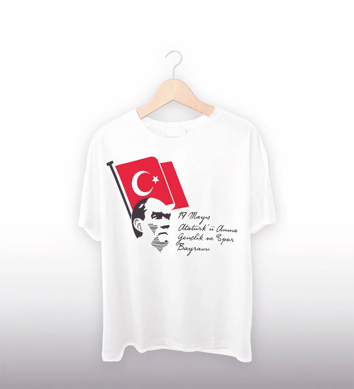 ASSEMA 19 Mayıs Baskılı T-shirt - Beyaz