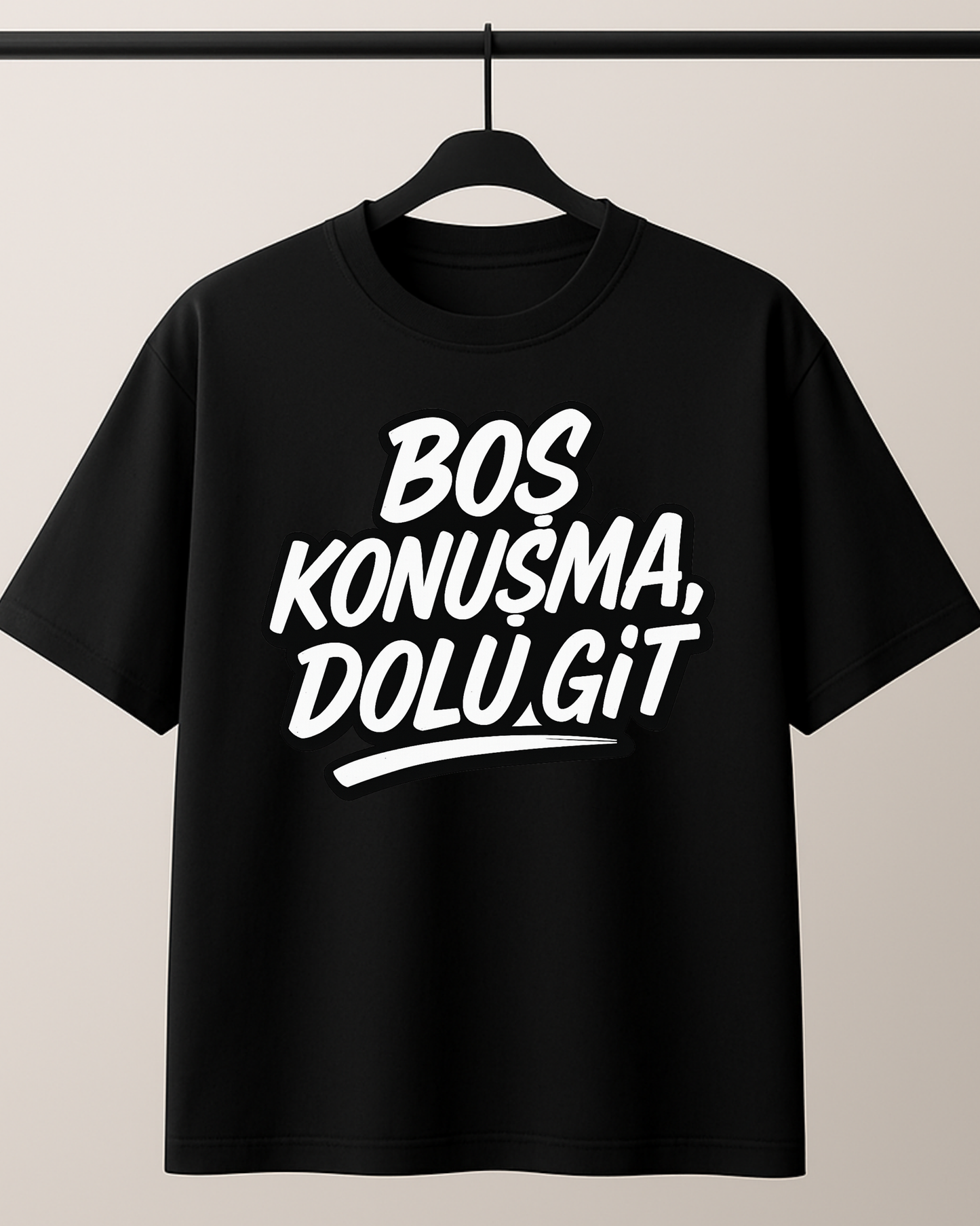 ASSEMA Boş Konuşma Dolu Git Baskılı T-shirt
