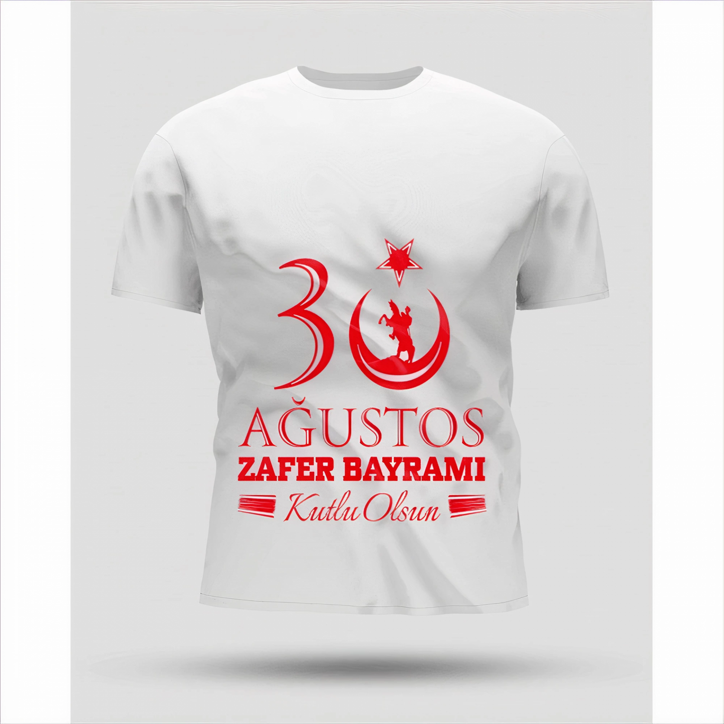 ASSEMA 30 Ağustos Oversize Baskılı T-shirt - Beyaz