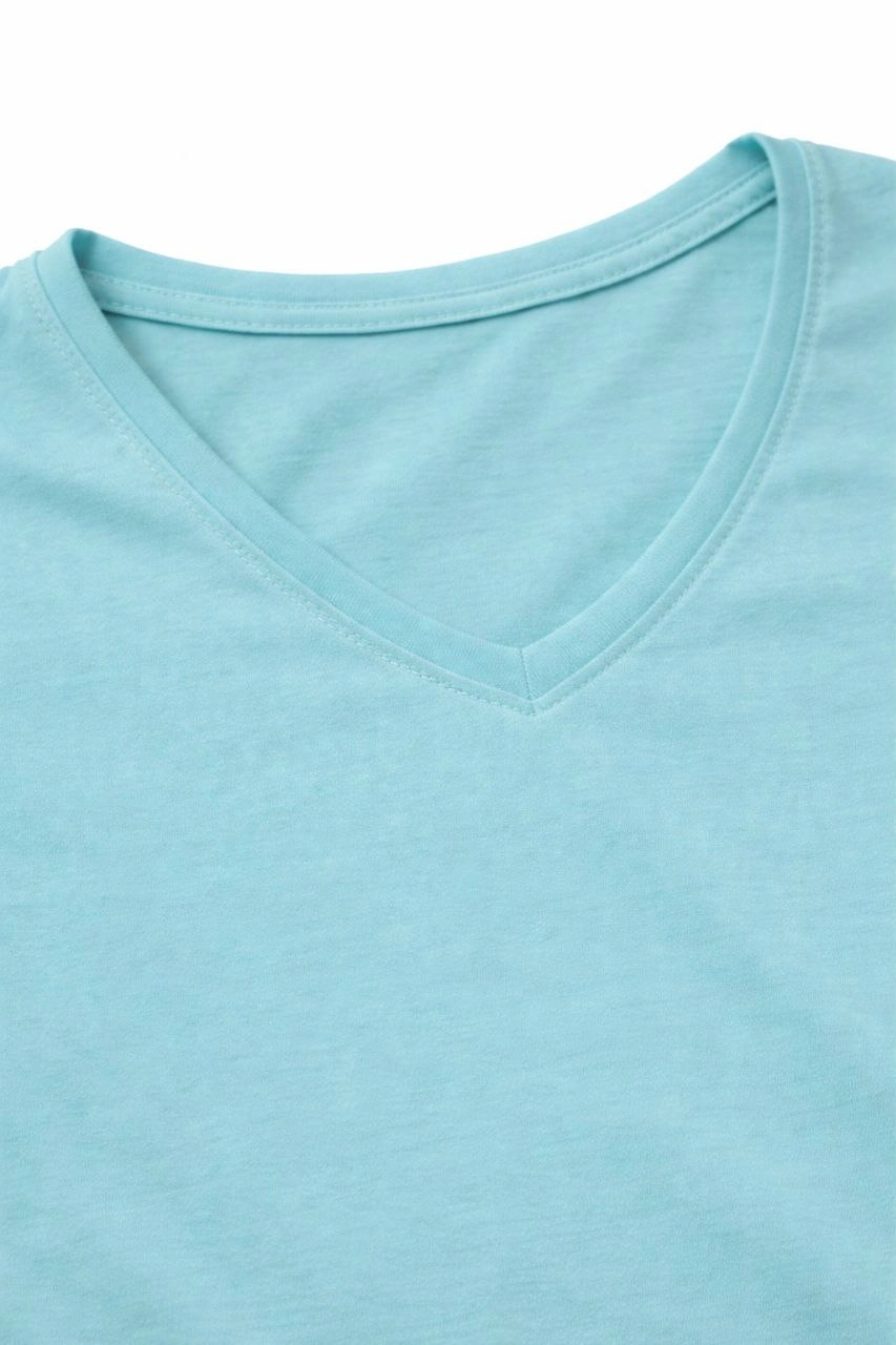 ASSEMA Genç Erkek Çocuk V Yaka T-shirt Model - Turkuvaz