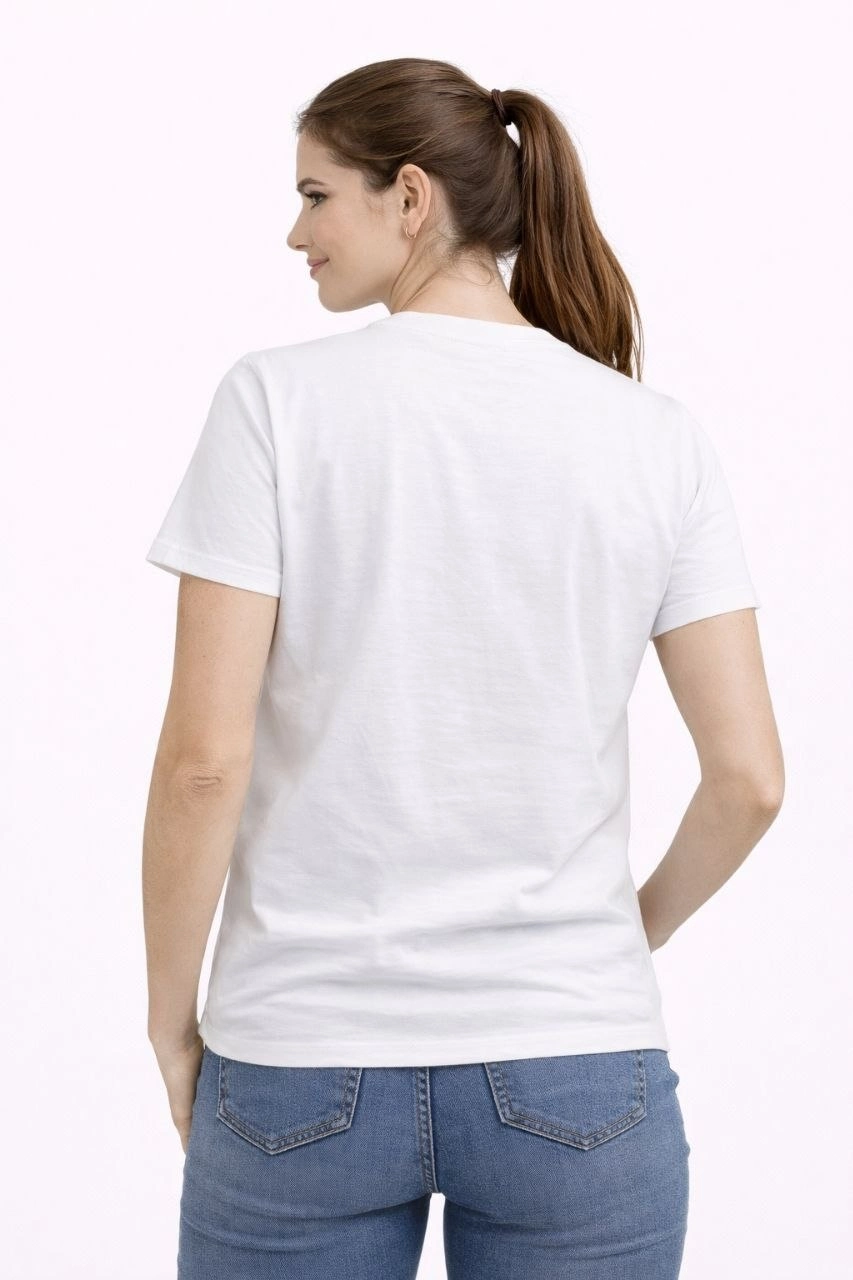Kadın TÜRKİYE Baskılı Tişört Ay Yıldız 2026 Dünya Kupası Taraftar Forma T-Shirt - Beyaz