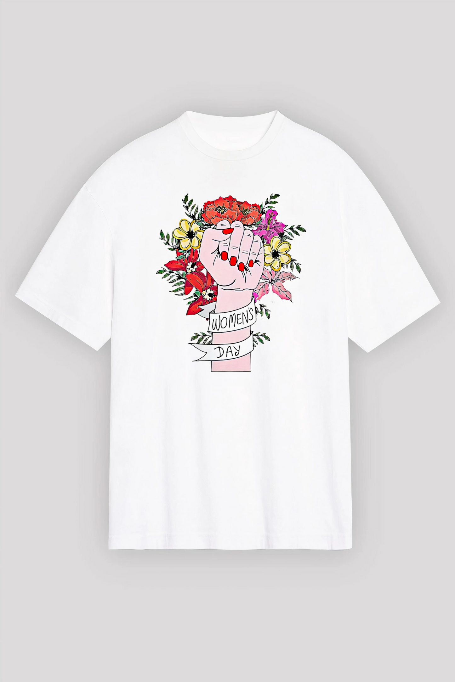 ASSEMA 8 Mart Dünya Kadınlar Günü İçin Özel Baskılı T-shirt - Beyaz