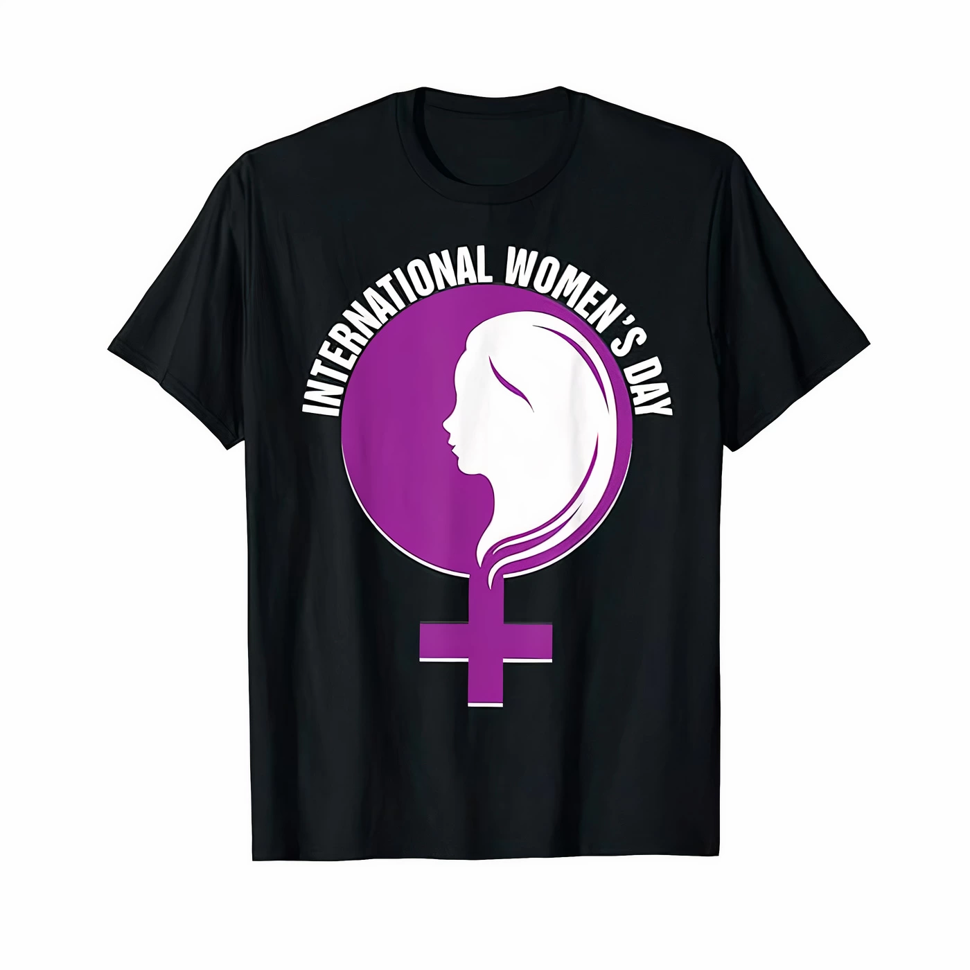 ASSEMA 8 Mart Dünya Kadınlar Günü İçin Özel Baskılı T-shirt - Siyah