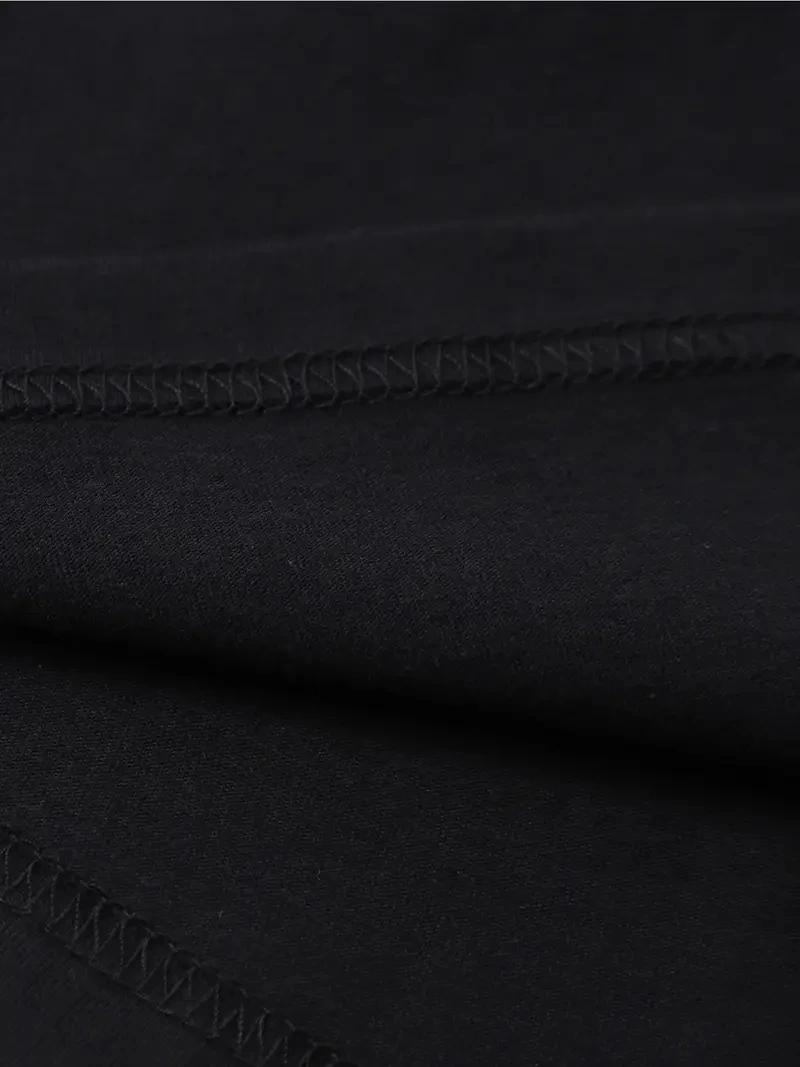 ASSEMA Erkek Baskılı T-Shirt Kısa Kol Bisiklet Yaka Regular Fit Rahat Kalıp Tişört - Siyah