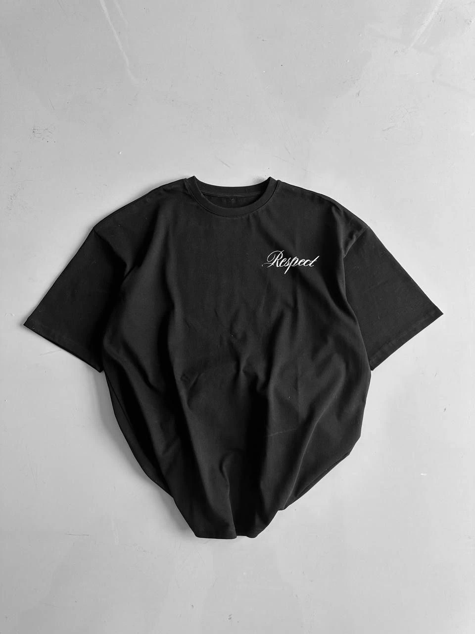 ASSEMA Erkek Penye Compack Baskılı Oversize Bisiklet Yaka Kısa Kol Yazlık T-shirt - Siyah