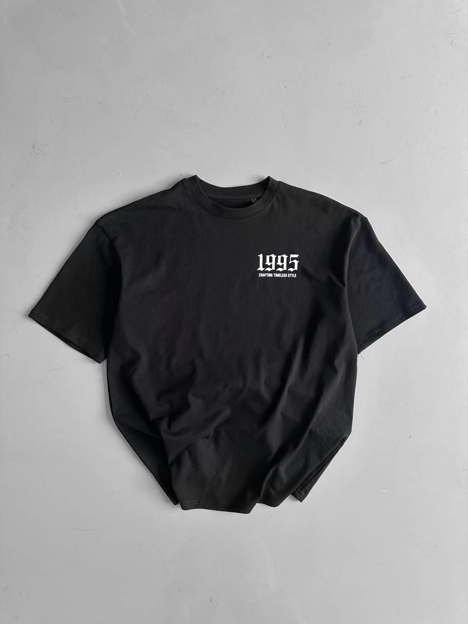ASSEMA Erkek Penye Compack Baskılı Oversize Bisiklet Yaka Kısa Kol Yazlık T-shirt - Siyah