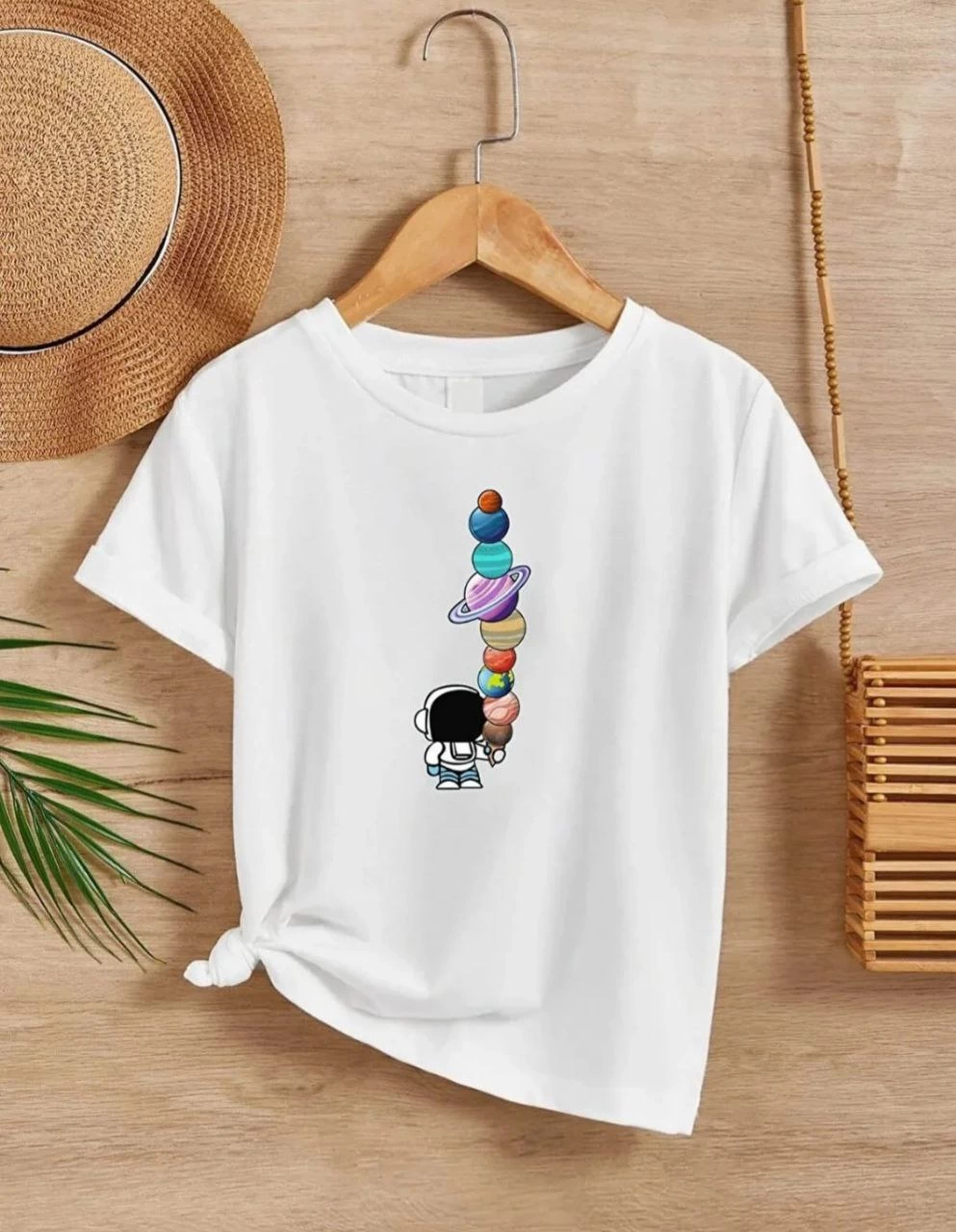 ASSEMA Çocuk Unisex Baskılı T-Shirt - Beyaz