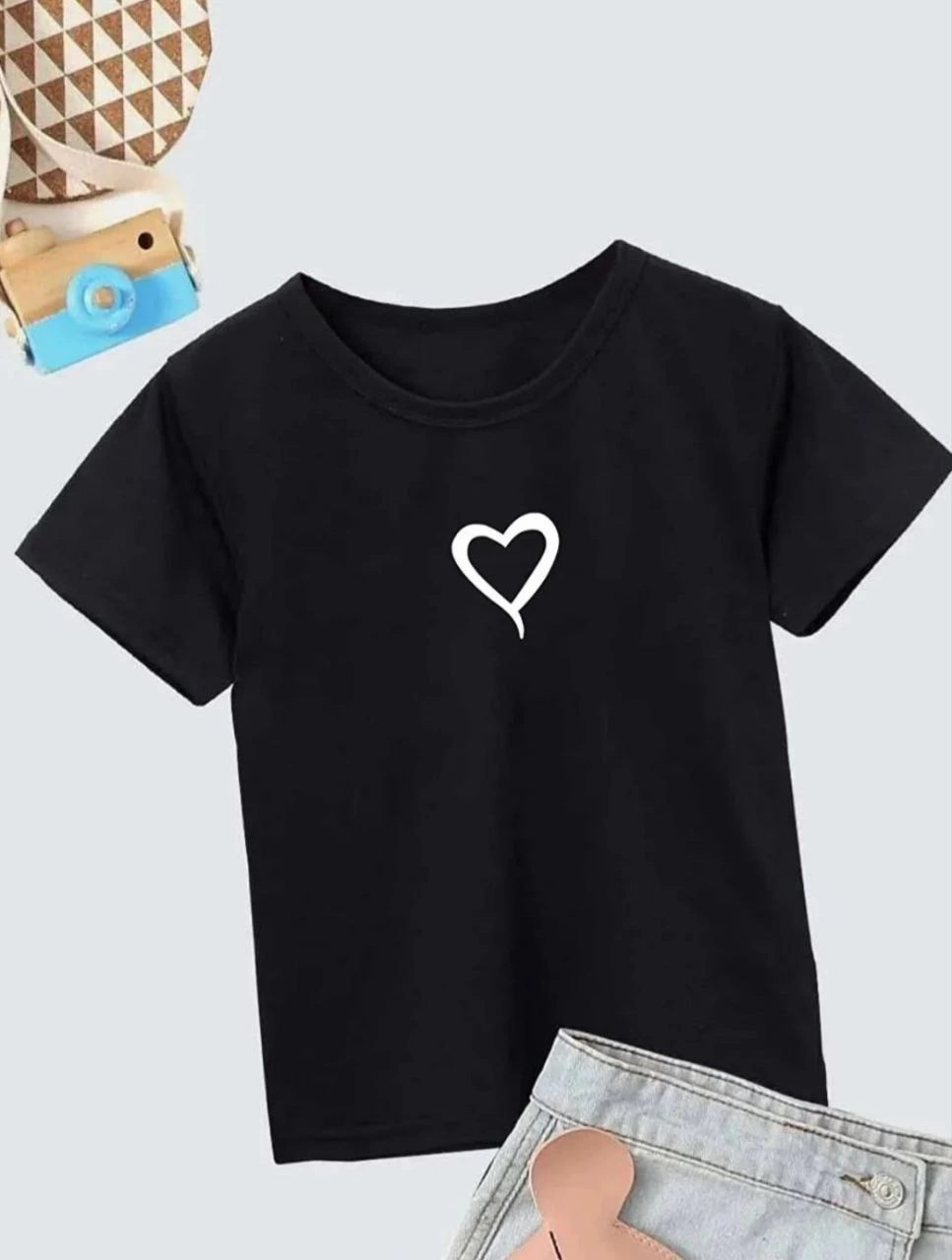 ASSEMA Çocuk Unisex Baskılı T-Shirt - Siyah