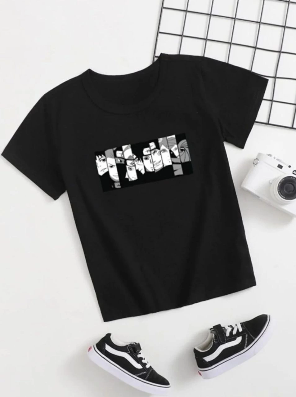 ASSEMA Çocuk Unisex Baskılı T-Shirt - Siyah