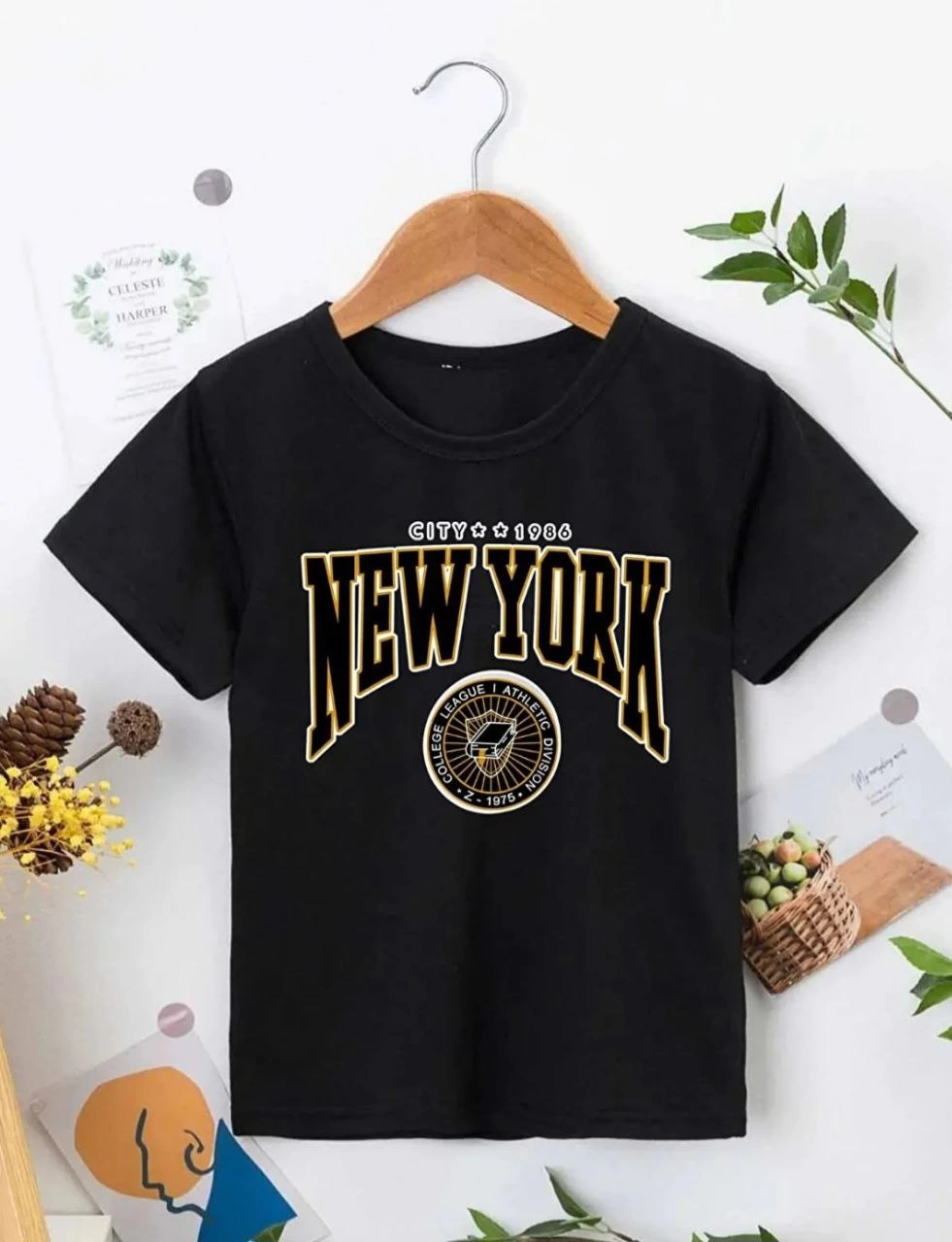 ASSEMA Çocuk Unisex Baskılı T-Shirt - Siyah