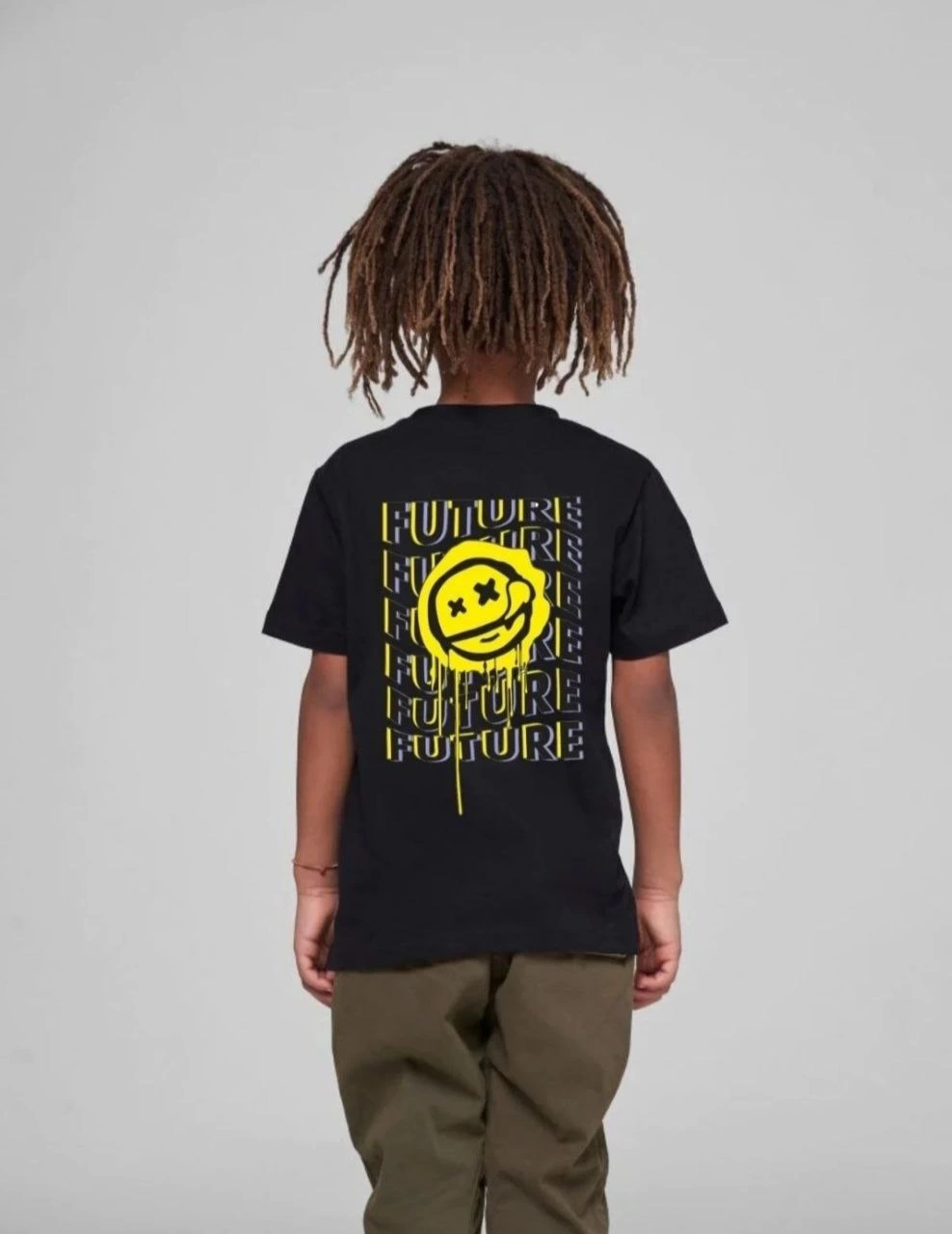 ASSEMA Çocuk Unisex Baskılı T-Shirt - Siyah