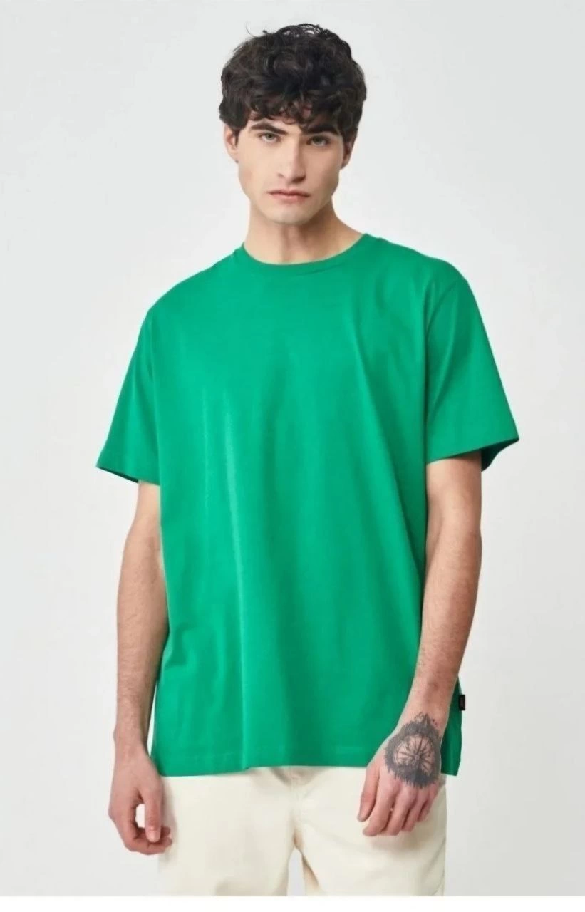 ASSEMA Erkek Düz Kısa kol Penye T-shirt- Yeşil