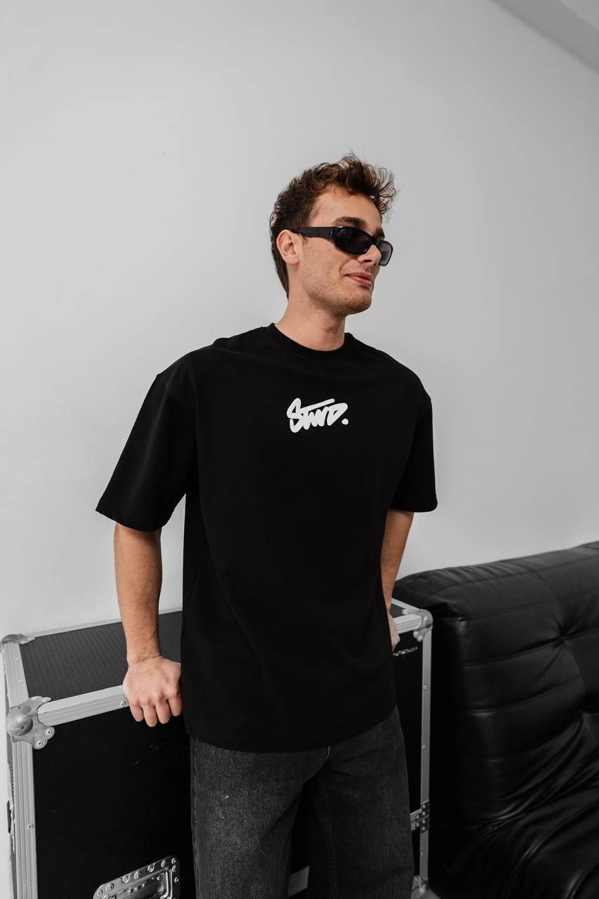 ASSEMA Erkek Baskılı Oversize Kısa kol T-shirt - Siyah
