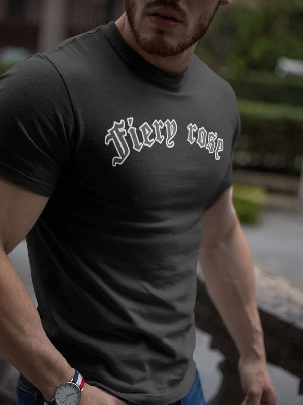 ASSEMA Erkek Bisiklet Yaka Baskılı kısa kol T-Shirt - Siyah