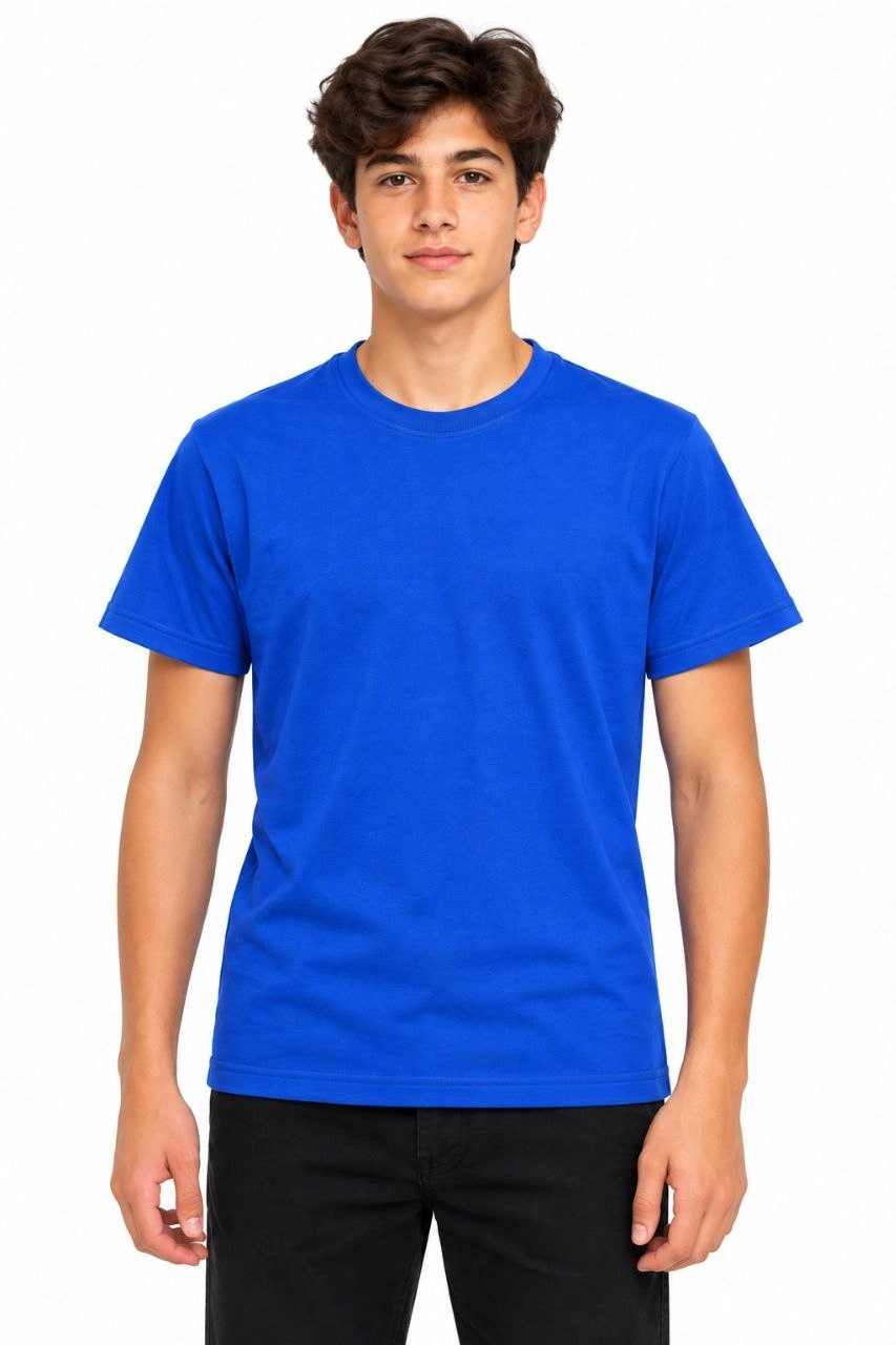 Erkek Çocuk Basic Bisiklet Yaka Kısa Kollu Slim Fit Yazlık Tişört