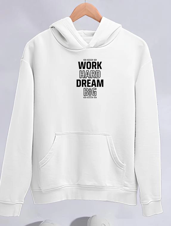 ASSEMA Kadın Kışlık Üç İplik Pamuklu Kapüşonlu SweatShirt - Beyaz