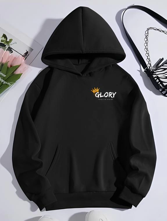 ASSEMA Kadın Kışlık Üç İplik Pamuklu Kapüşonlu SweatShirt - Siyah