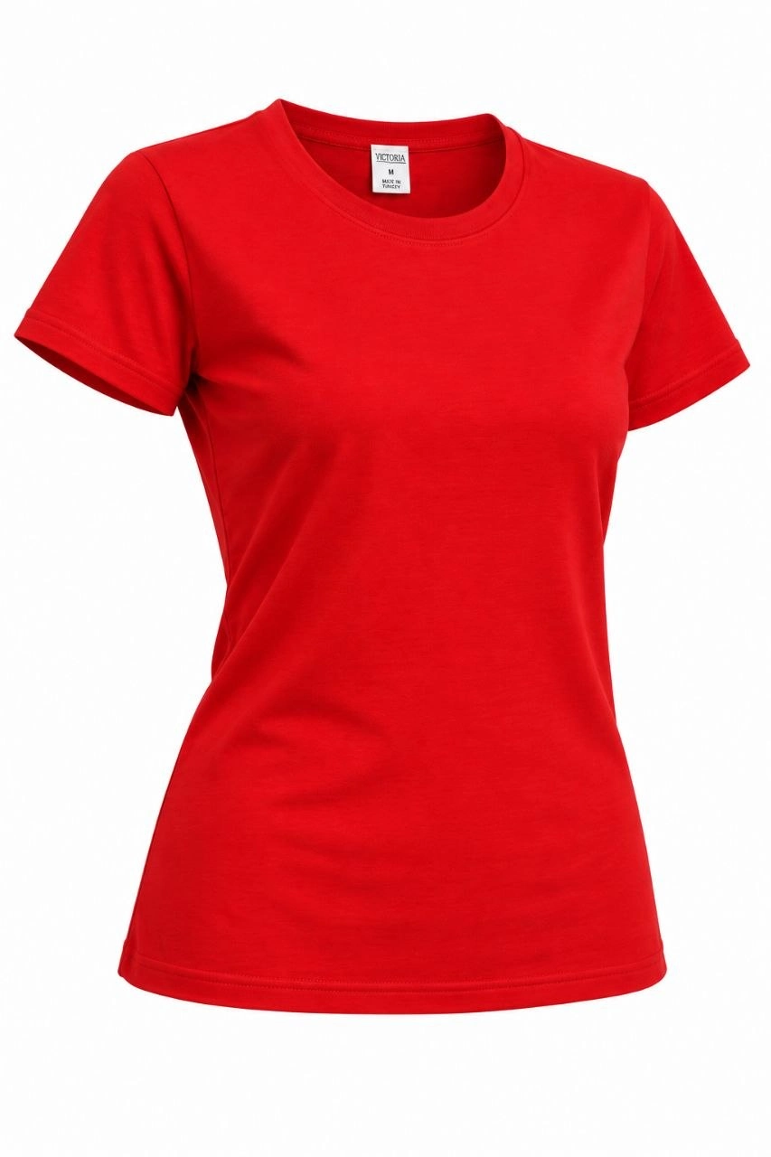 Kız Çocuk Basic Bisiklet Yaka Kısa Kollu Slim Fit Yazlık Tişört