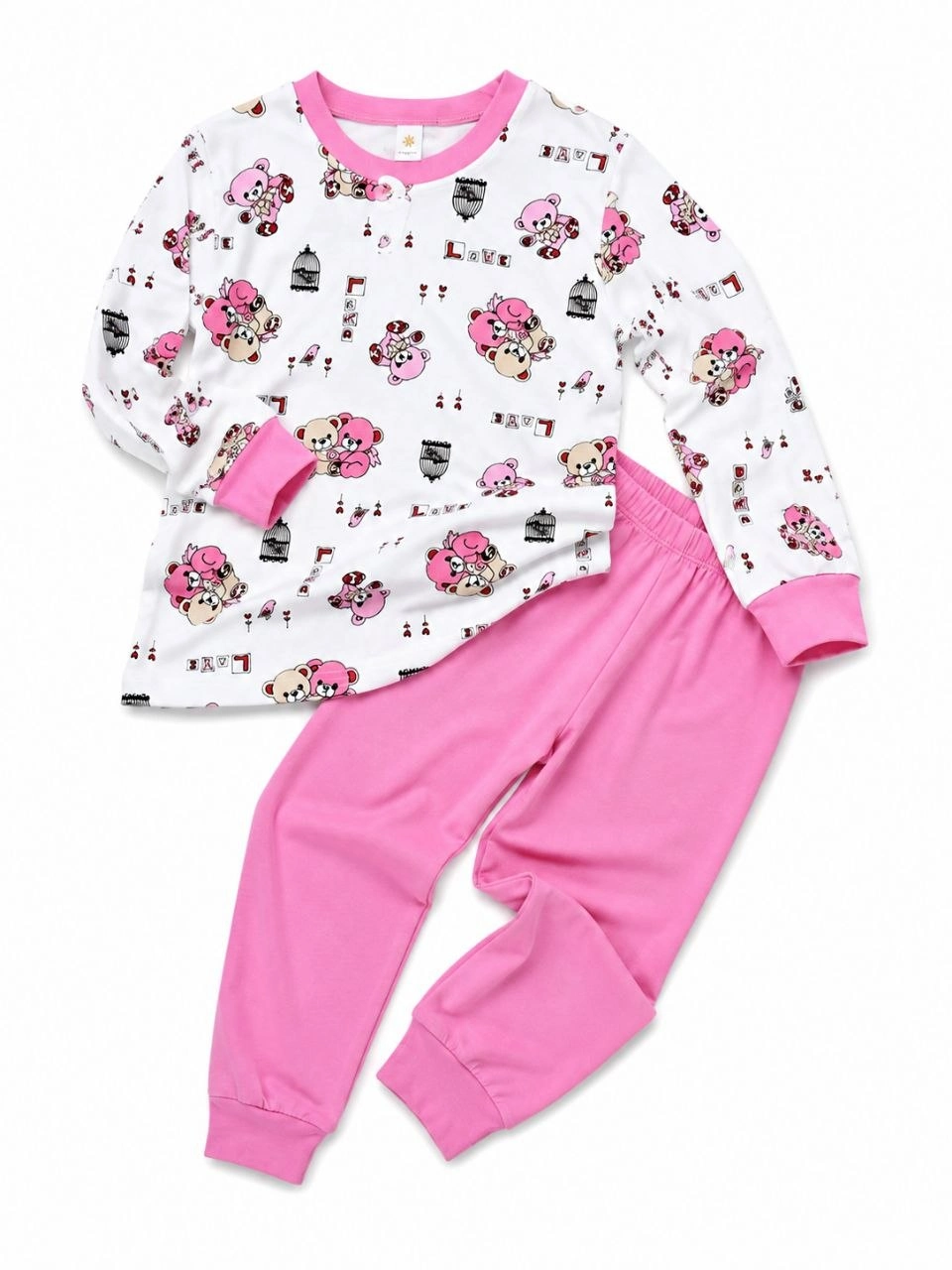 Kız Çocuk Premium Penye Koala Desenli Uzun Kollu Pijama Takımı 2-11 Yaş - Pembe