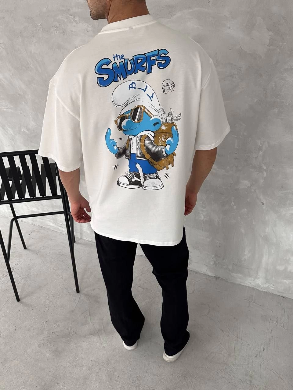ASSEMA Erkek Baskılı T-Shirt Kısa Kol Bisiklet Yaka Regular Fit Rahat Kalıp Günlük Tişört - Beyaz