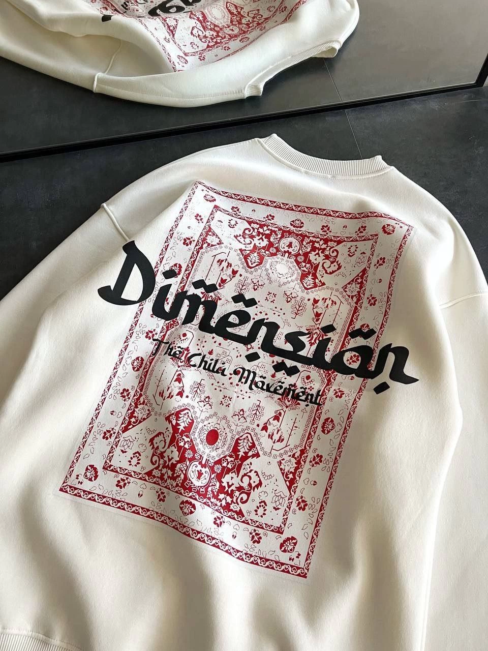ASSEMA Üç İplik Penye Bisiklet Yaka Baskılı SweatShirt - Beyaz