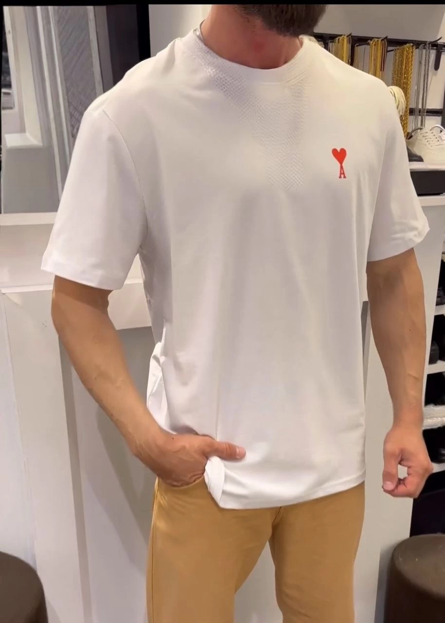 ASSEMA Erkek Baskılı T-Shirt Kısa Kol Bisiklet Yaka Regular Fit Rahat Kalıp Günlük Tişört - Beyaz