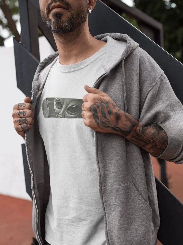 ASSEMA ERKEK Bisiklet Yaka Baskılı kısa kol T-Shirt - Beyaz