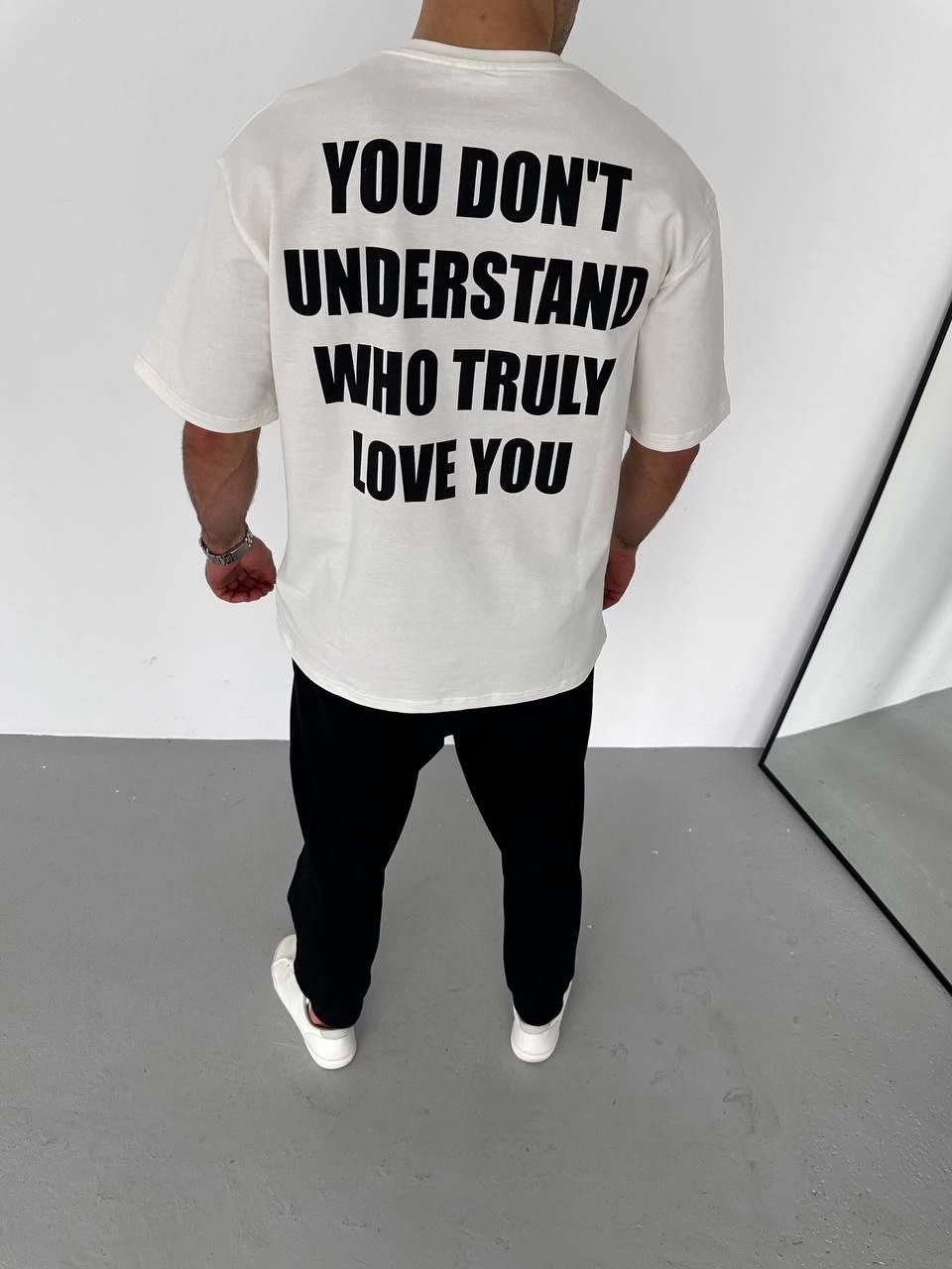 ASSEMA Erkek Baskılı T-Shirt Kısa Kol Bisiklet Yaka Regular Fit Rahat Kalıp Günlük Tişört - Beyaz
