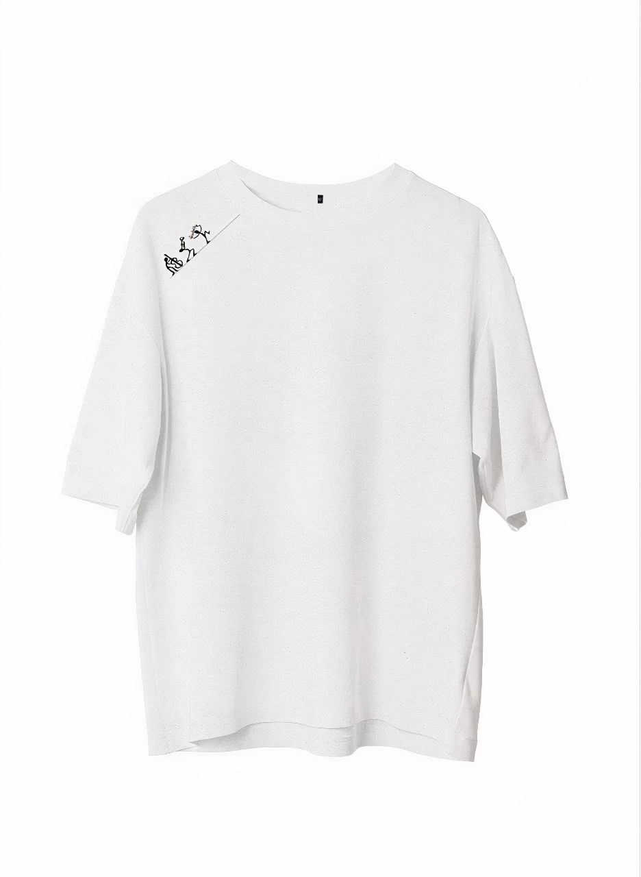 ASSEMA Erkek Baskılı T-Shirt Kısa Kol Bisiklet Yaka Regular Fit Rahat Kalıp Günlük Tişört - Beyaz