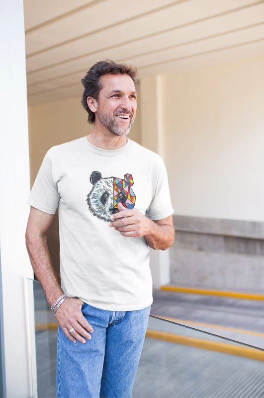 ASSEMA Erkek Bisiklet Yaka Baskılı Kısa kol T-Shirt - Beyaz