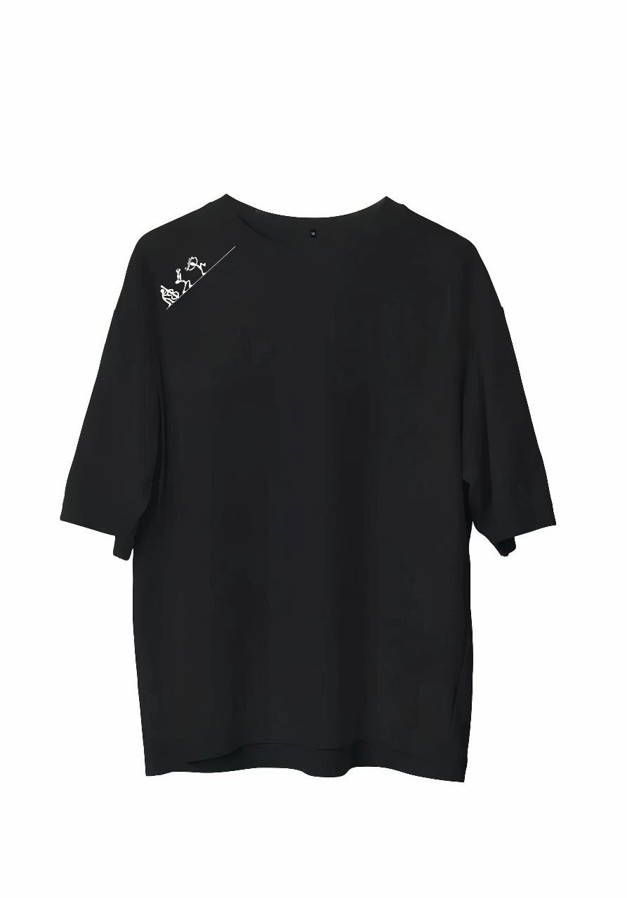 ASSEMA Erkek Baskılı T-Shirt Kısa Kol Bisiklet Yaka Regular Fit Rahat Kalıp Günlük Tişört - Siyah