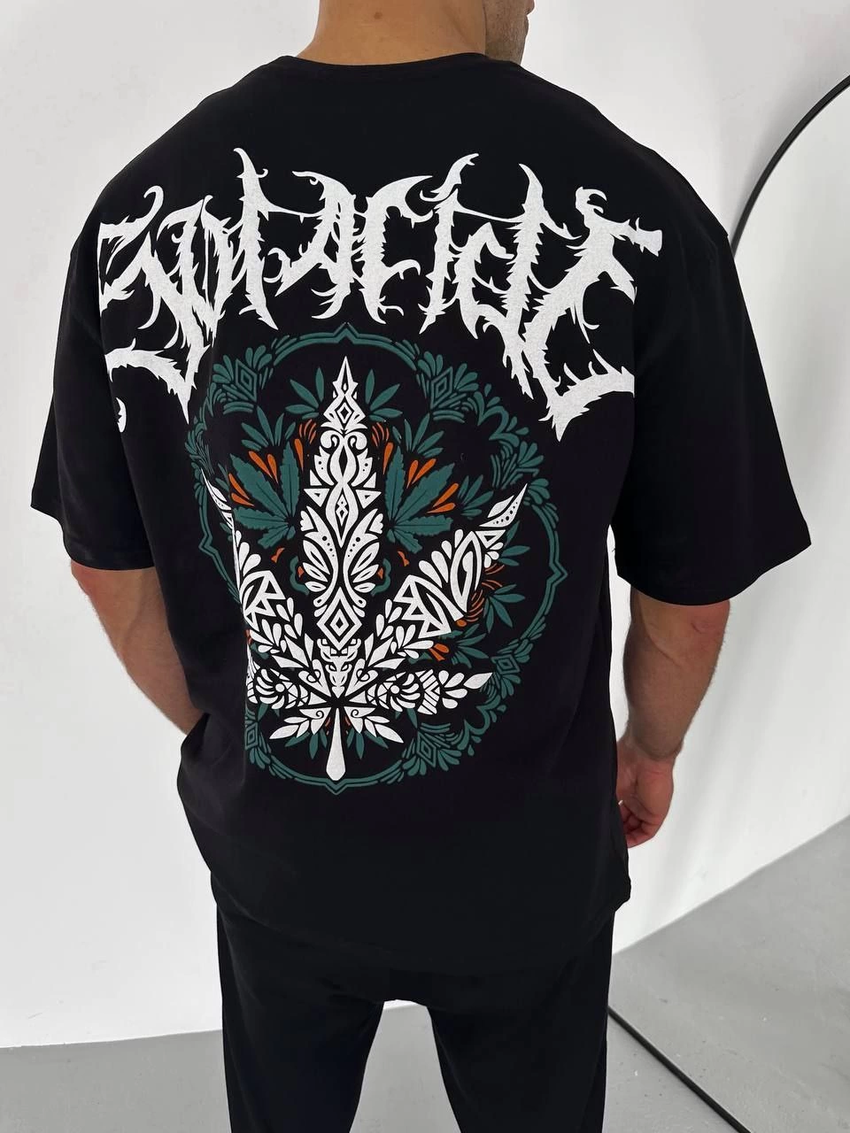 ASSEMA Erkek Baskılı T-Shirt Kısa Kol Bisiklet Yaka Regular Fit Rahat Kalıp Günlük Tişört - Siyah