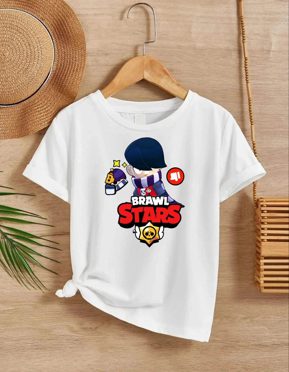 ASSEMA Unisex Bisiklet Yaka Kısa Kol Baskılı Çocuk T-Shirt - Beyaz