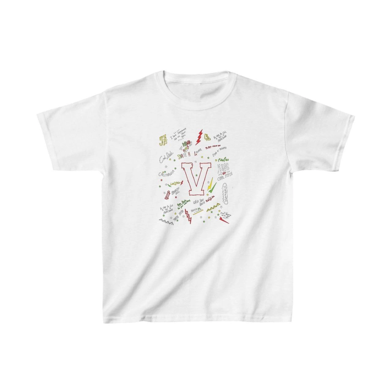 ASSEMA Unisex Çocuk Baskılı T-Shirt - Beyaz