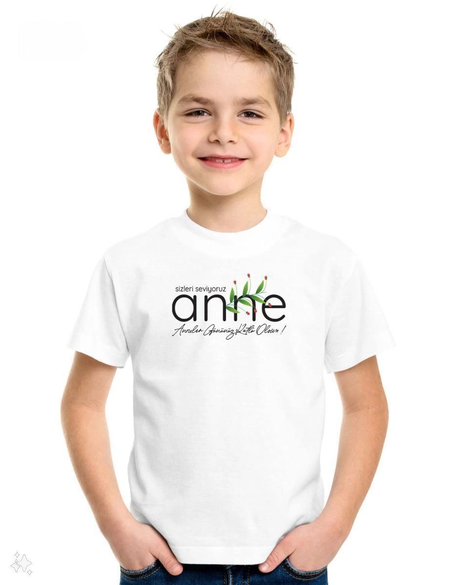 ASSEMA Unisex Çocuk Baskılı T-Shirt - Beyaz