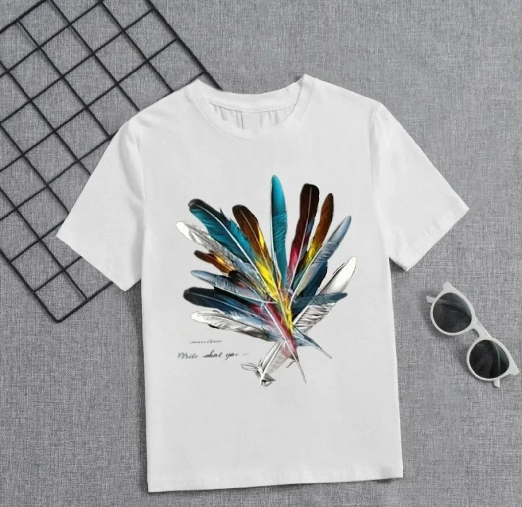 ASSEMA Kız Çocuk Baskılı T-Shirt - Beyaz