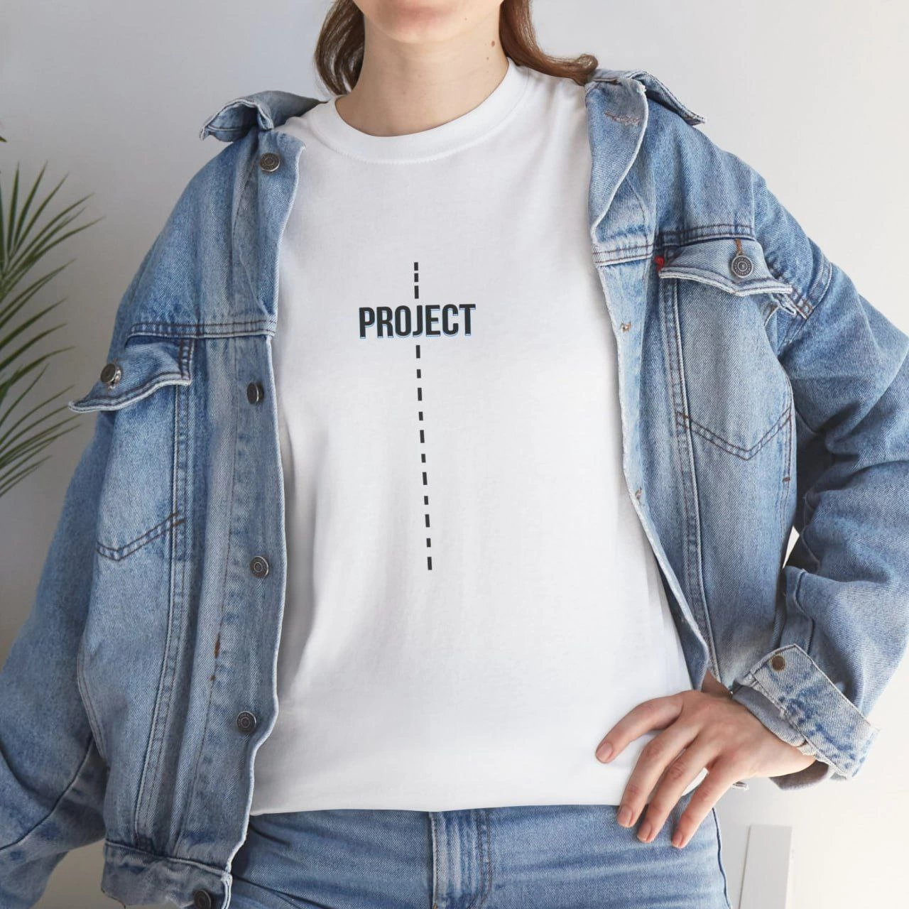 ASSEMA Kadın Bisiklet Yaka Baskılı Kısa kol T-Shirt - Beyaz