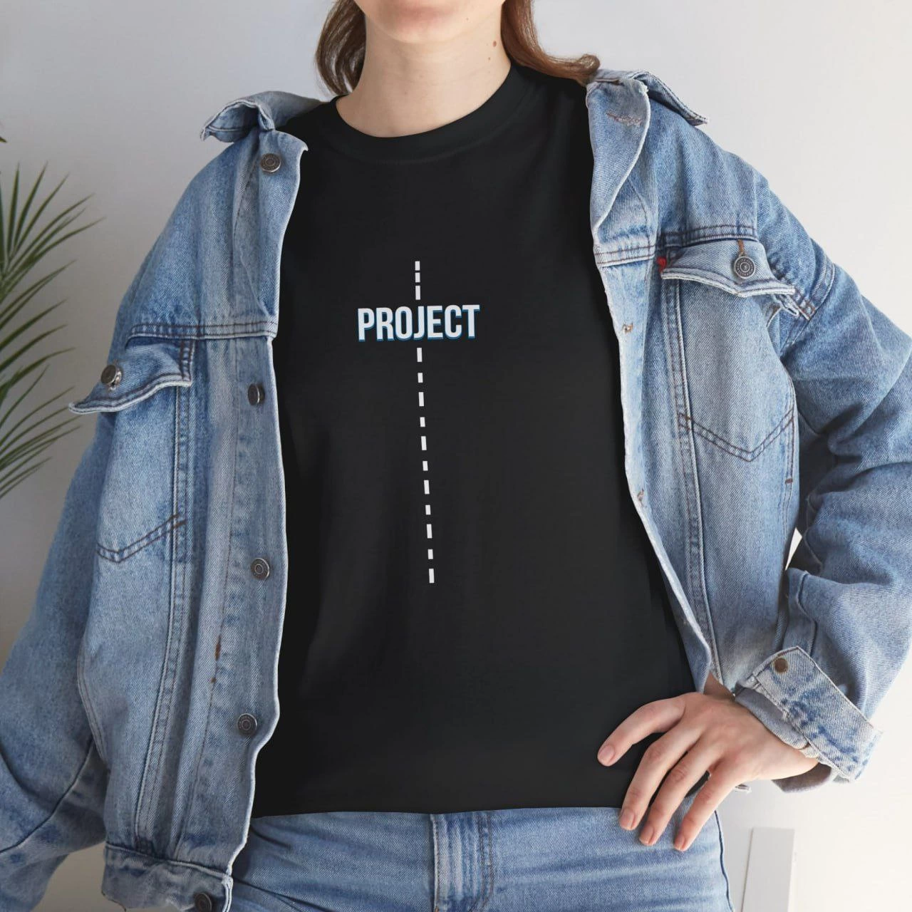 ASSEMA Kadın Bisiklet Yaka Baskılı Kısa kol T-Shirt - Siyah