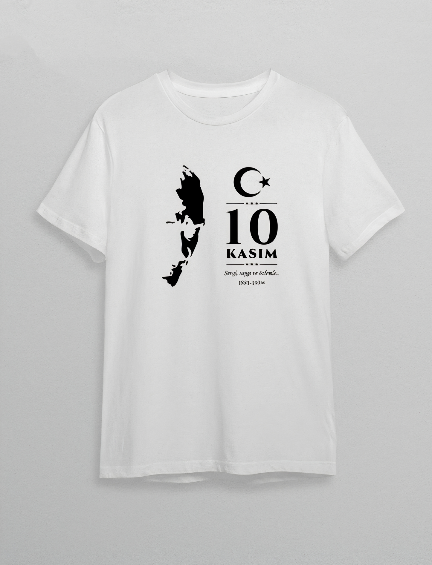 ASSEMA 10 Kasım Atatürk Baskılı T-shirt - Beyaz