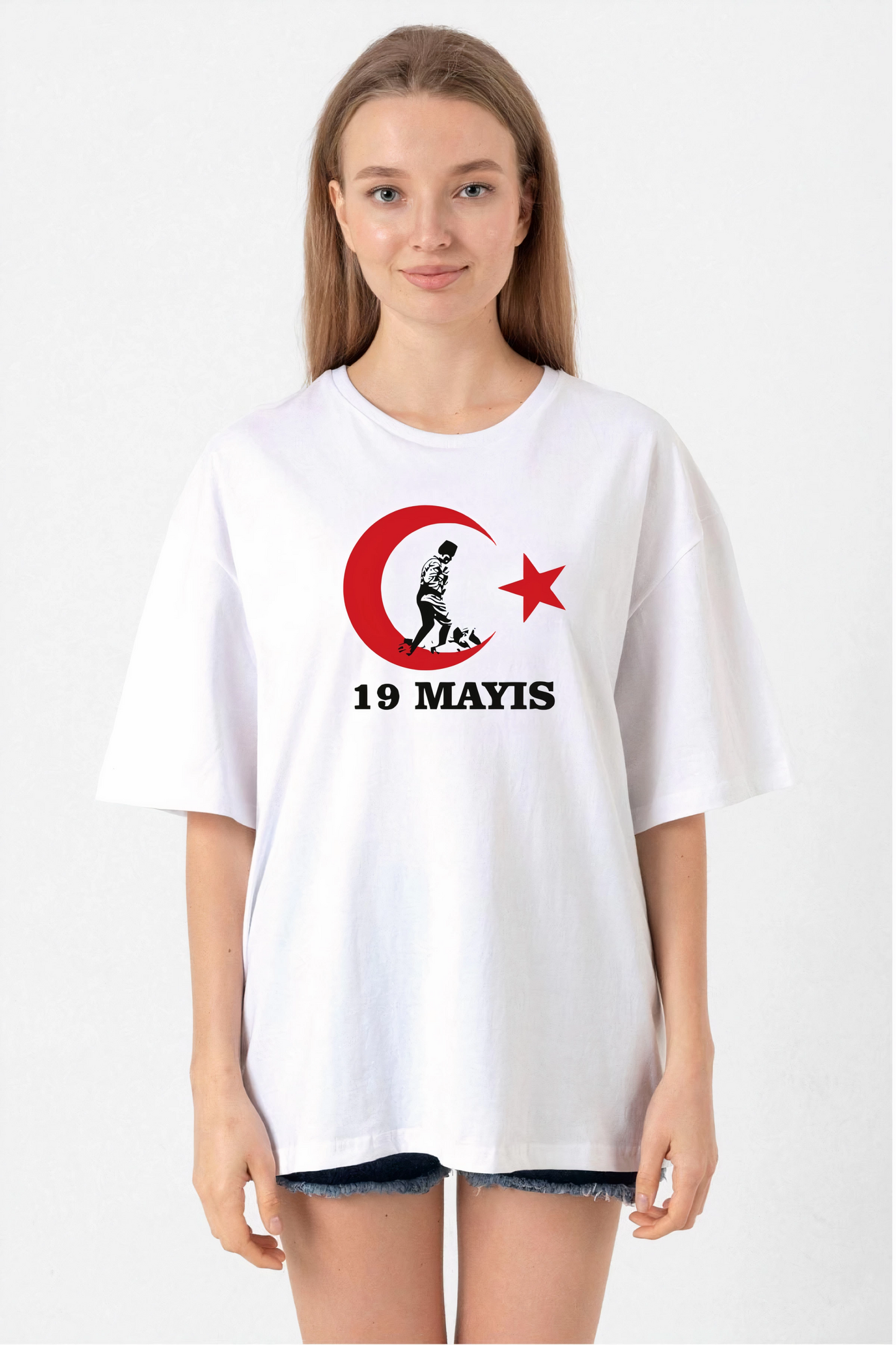 ASSEMA 19 Mayıs Baskılı T-shirt - Beyaz