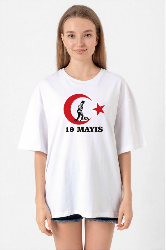 ASSEMA 19 Mayıs Baskılı T-shirt - Beyaz