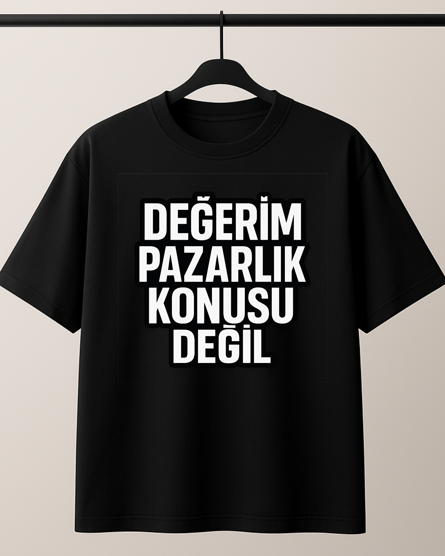 ASSEMA Değerim Pazarlık Konusu Değil Baskılı T-shirt