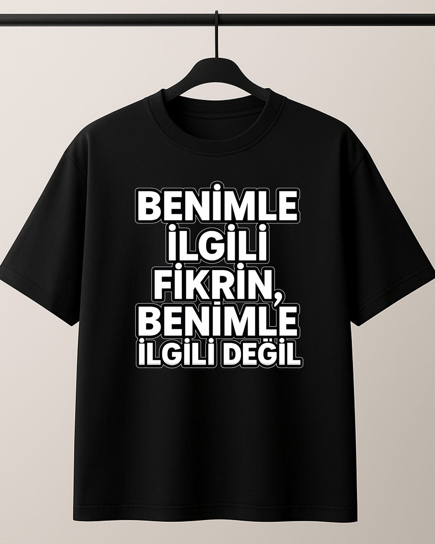 ASSEMA Benimle İlgili Fikrin Benimle İlgili Değil Baskılı T-shirt