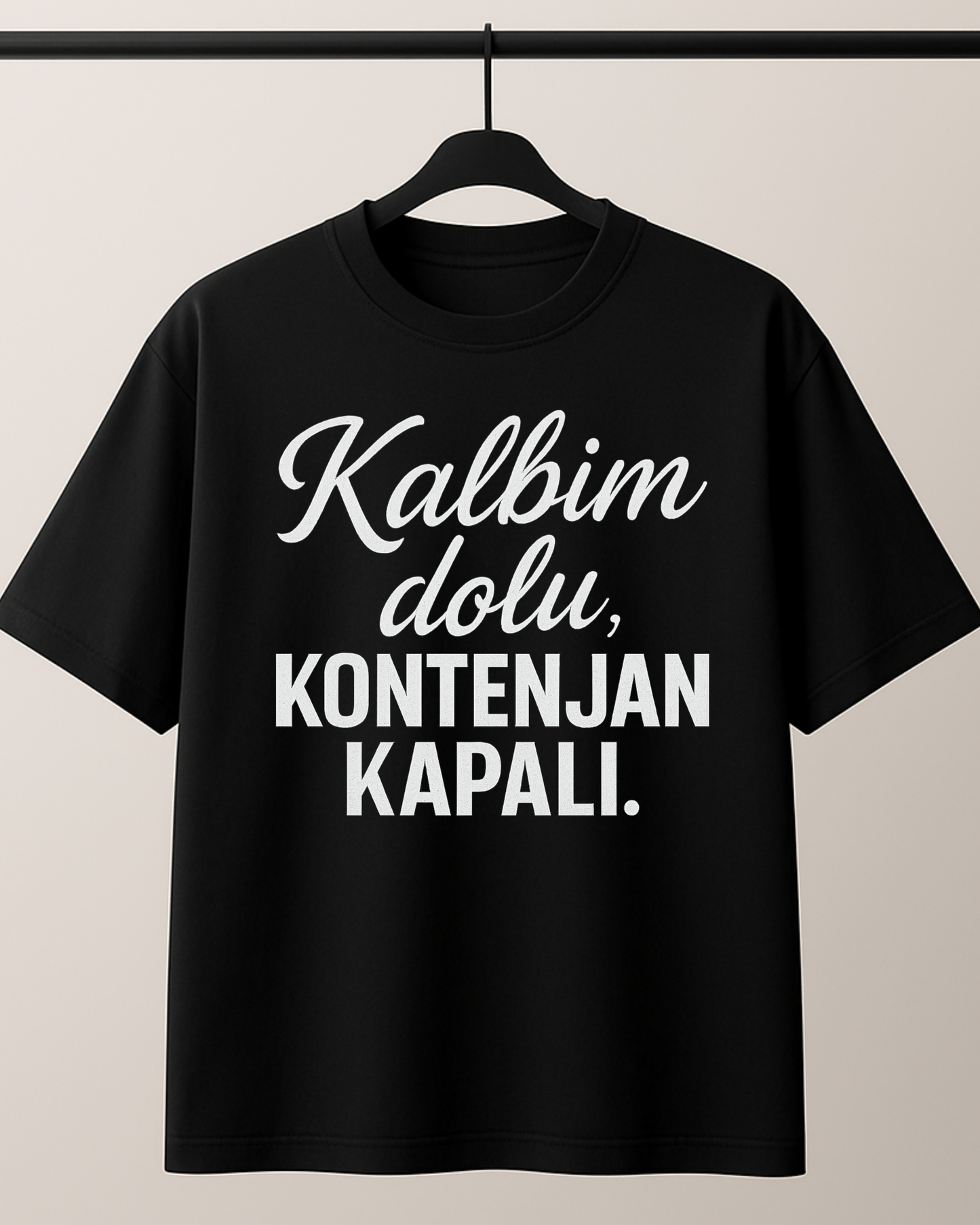 ASSEMA Kalbim Dolu Kontenjan Kapalı Baskılı T-shirt