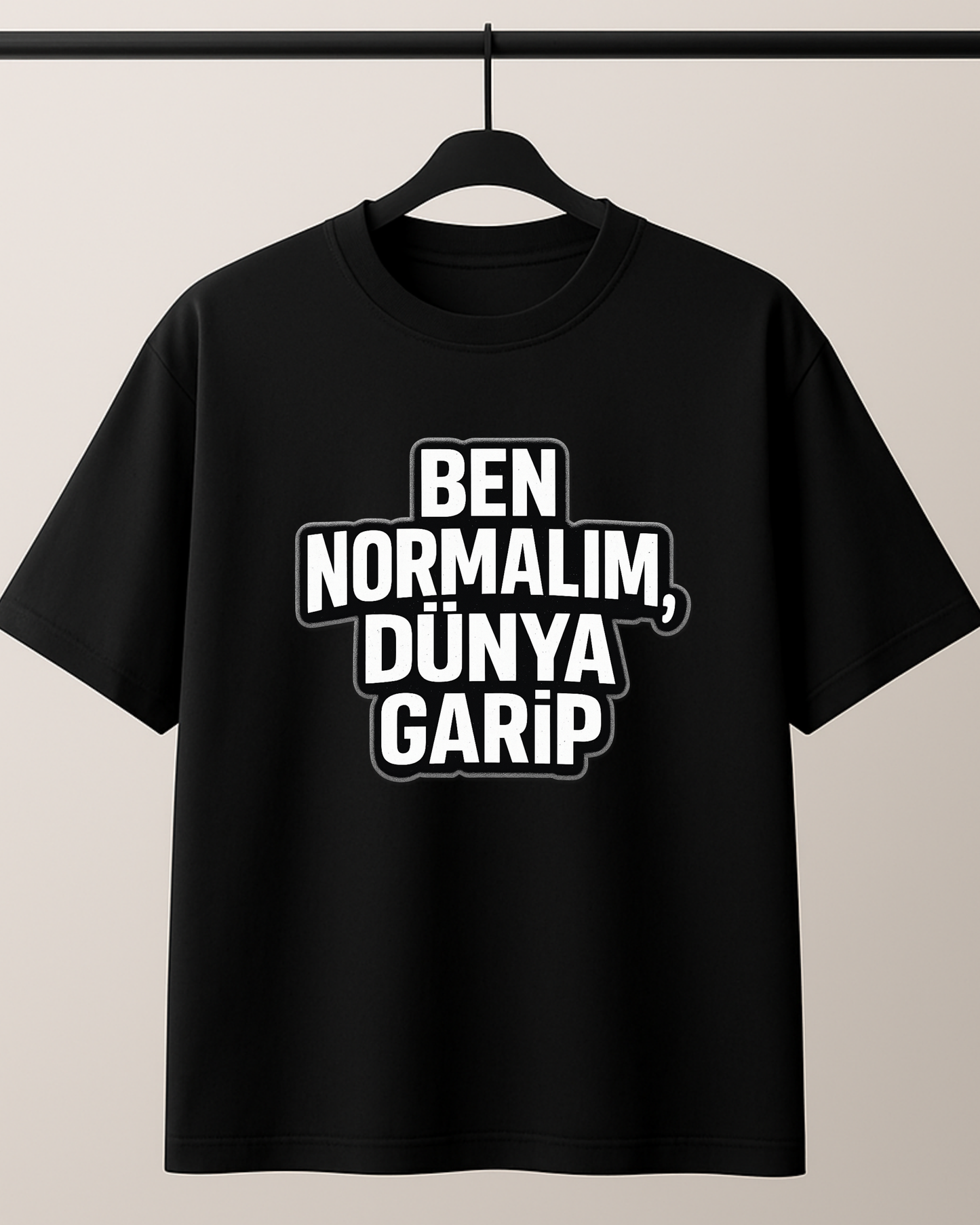 ASSEMA Ben Normalım Dünya Garip Baskılı T-shirt
