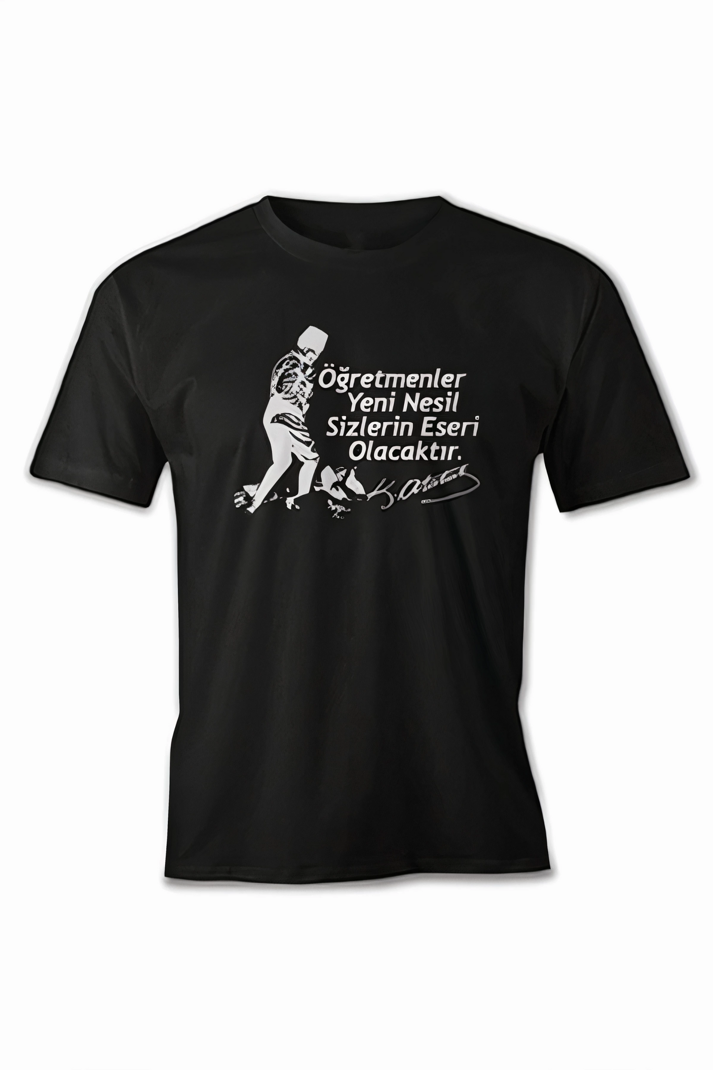 ASSEMA 24 Kasım Öğretmenler Baskılı T-shirt - Siyah