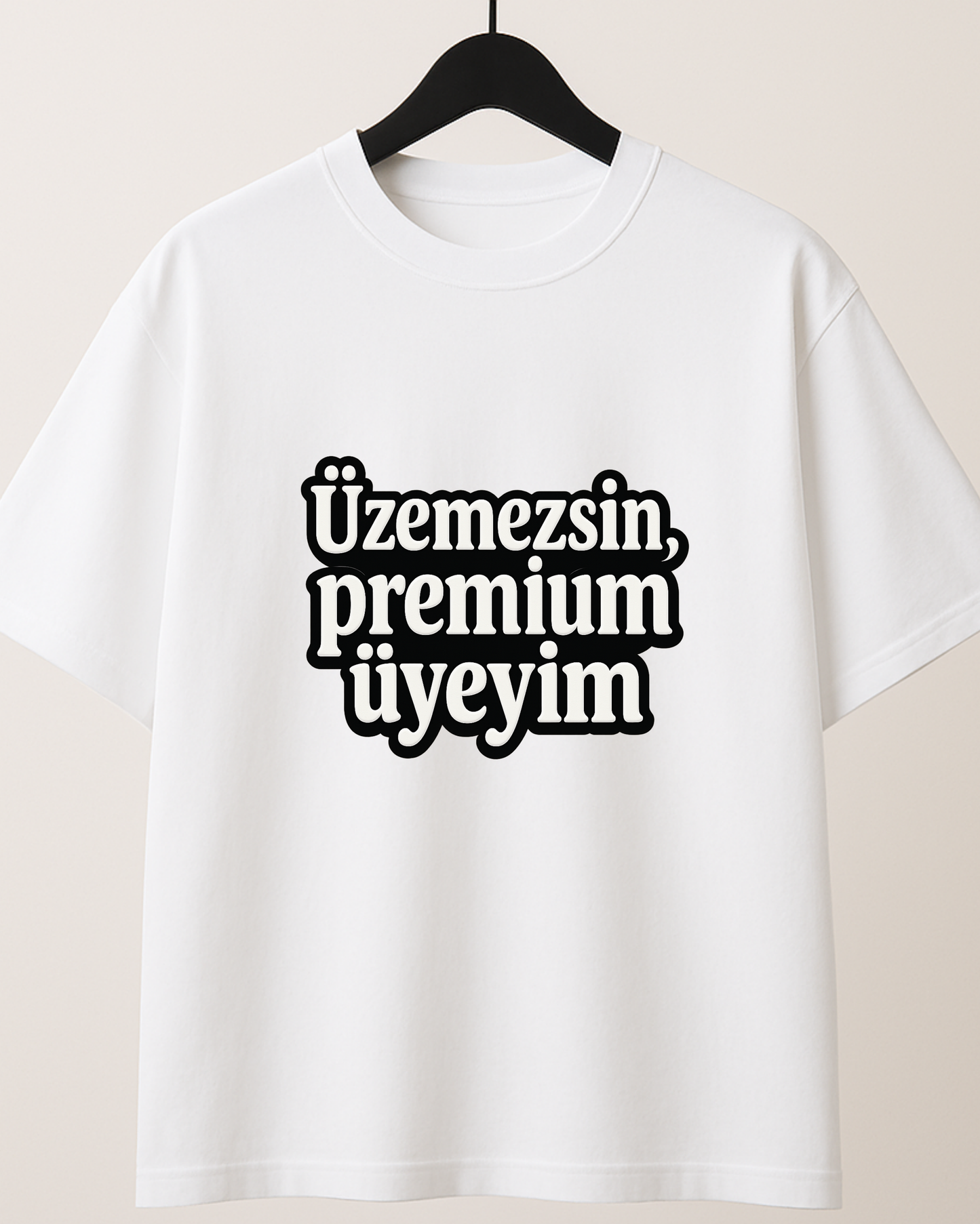 ASSEMA Üzemezsin Premium Üyeyim Baskılı T-shirt