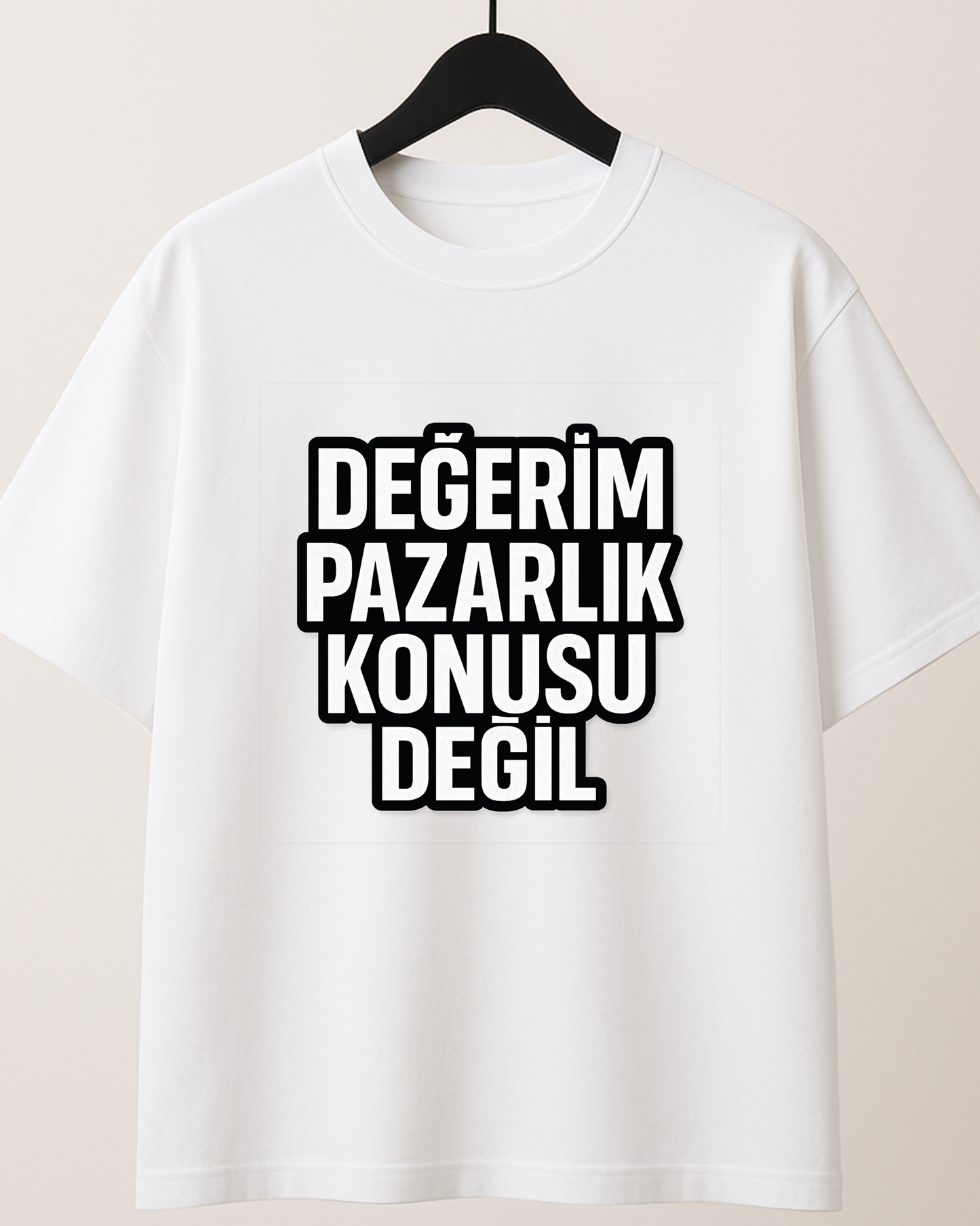 ASSEMA Değerim Pazarlık Konusu Değil Baskılı T-shirt